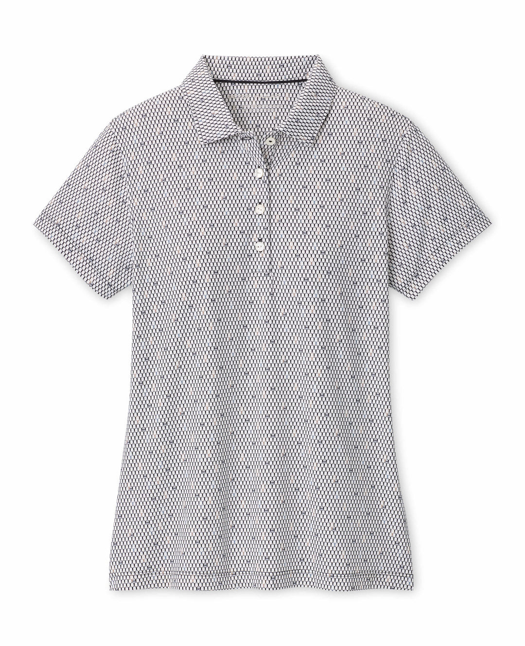 Courtside Charm Short Sleeve Jersey Polo - Black