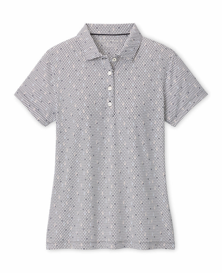 Courtside Charm Short Sleeve Jersey Polo - Black