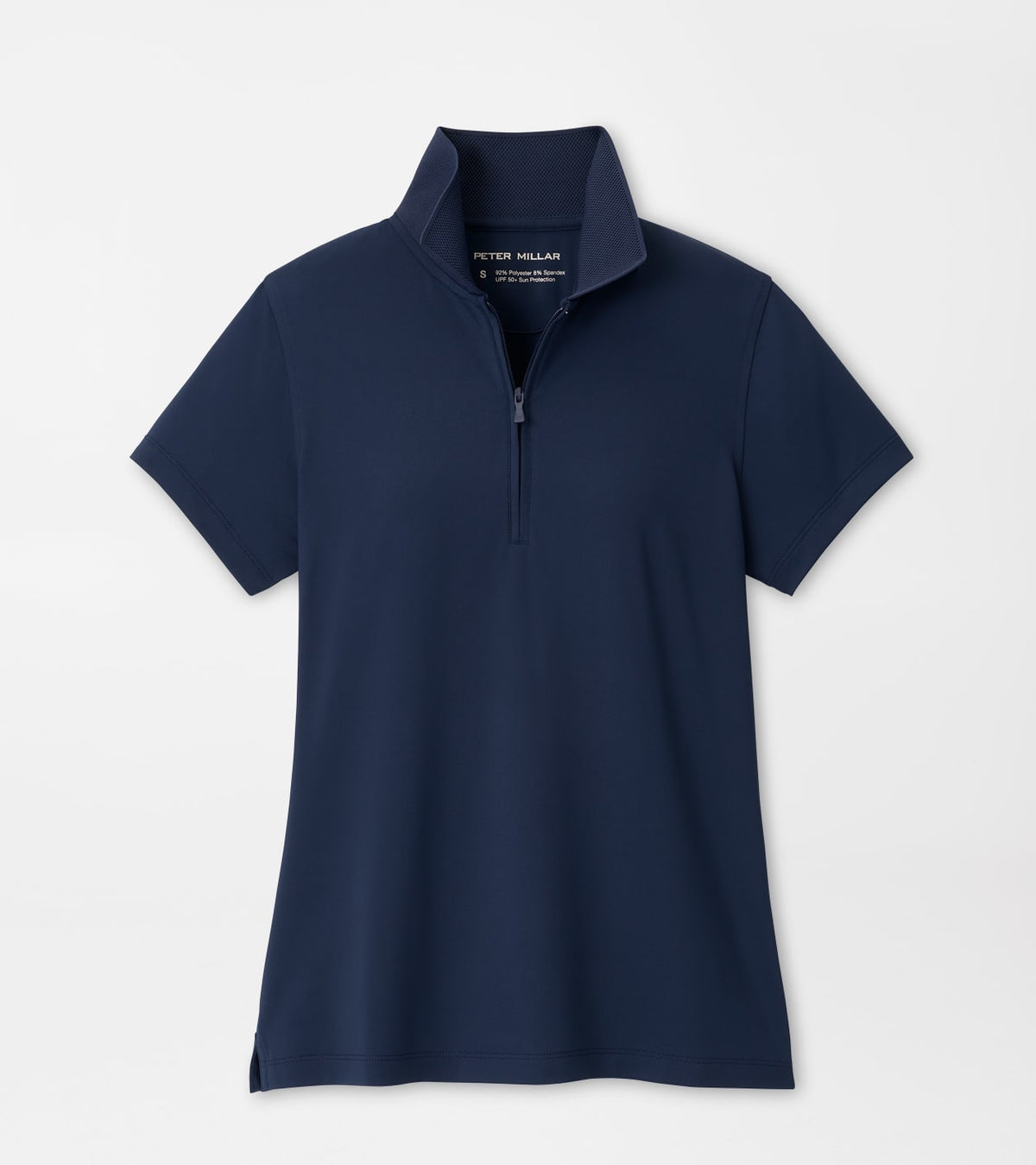 Keswick Zip Neck Short Sleeve Polo - Navy