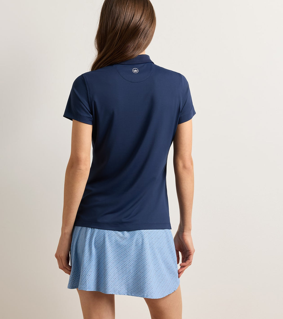 Keswick Zip Neck Short Sleeve Polo - Navy