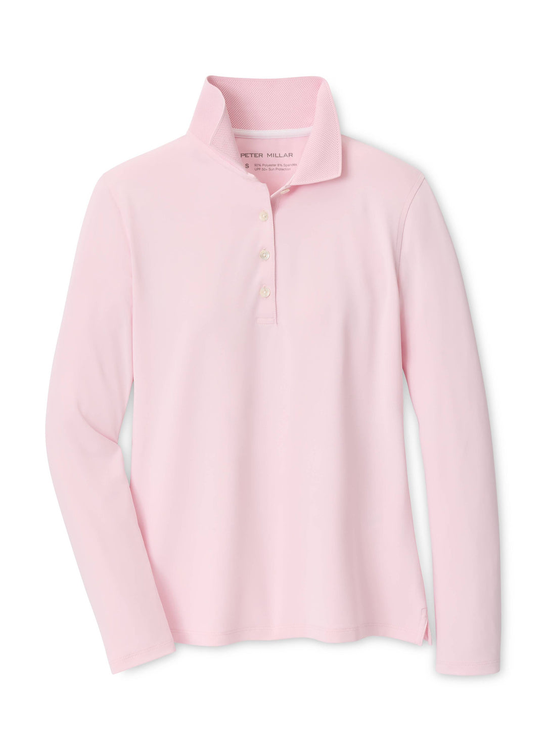 Keswick Long Sleeve Button Polo - Pearl Pink