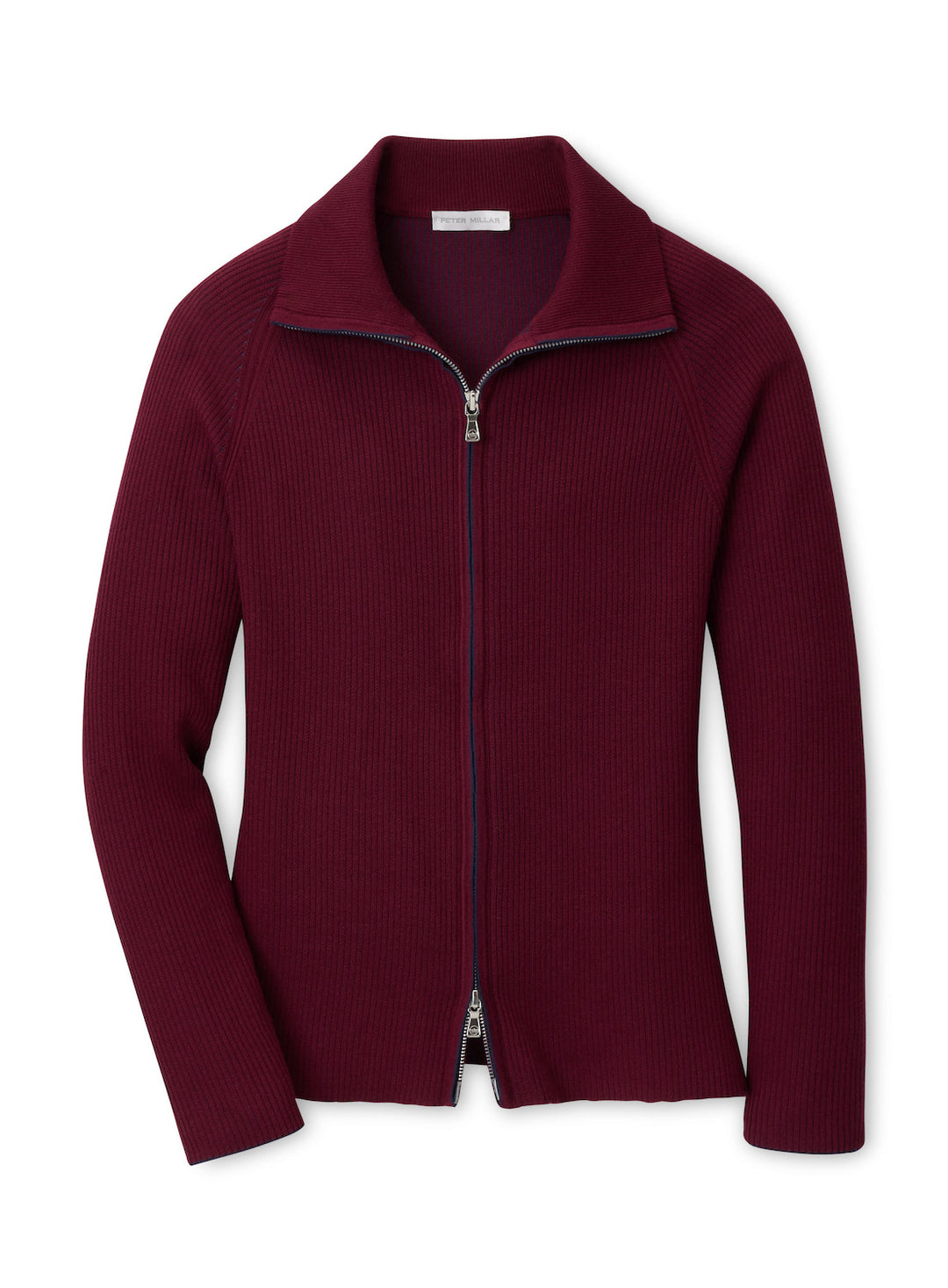 Coolspun Lite Cotton Ribbed Cardigan - Ox Blood