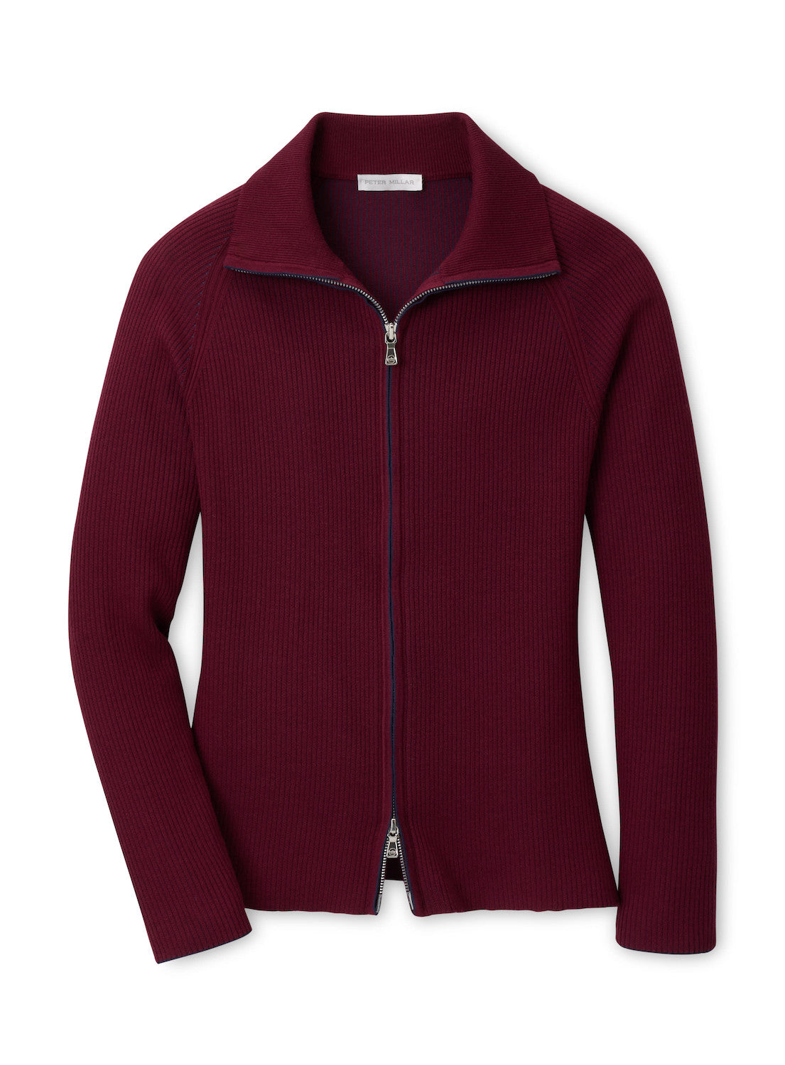 Coolspun Lite Cotton Ribbed Cardigan - Ox Blood
