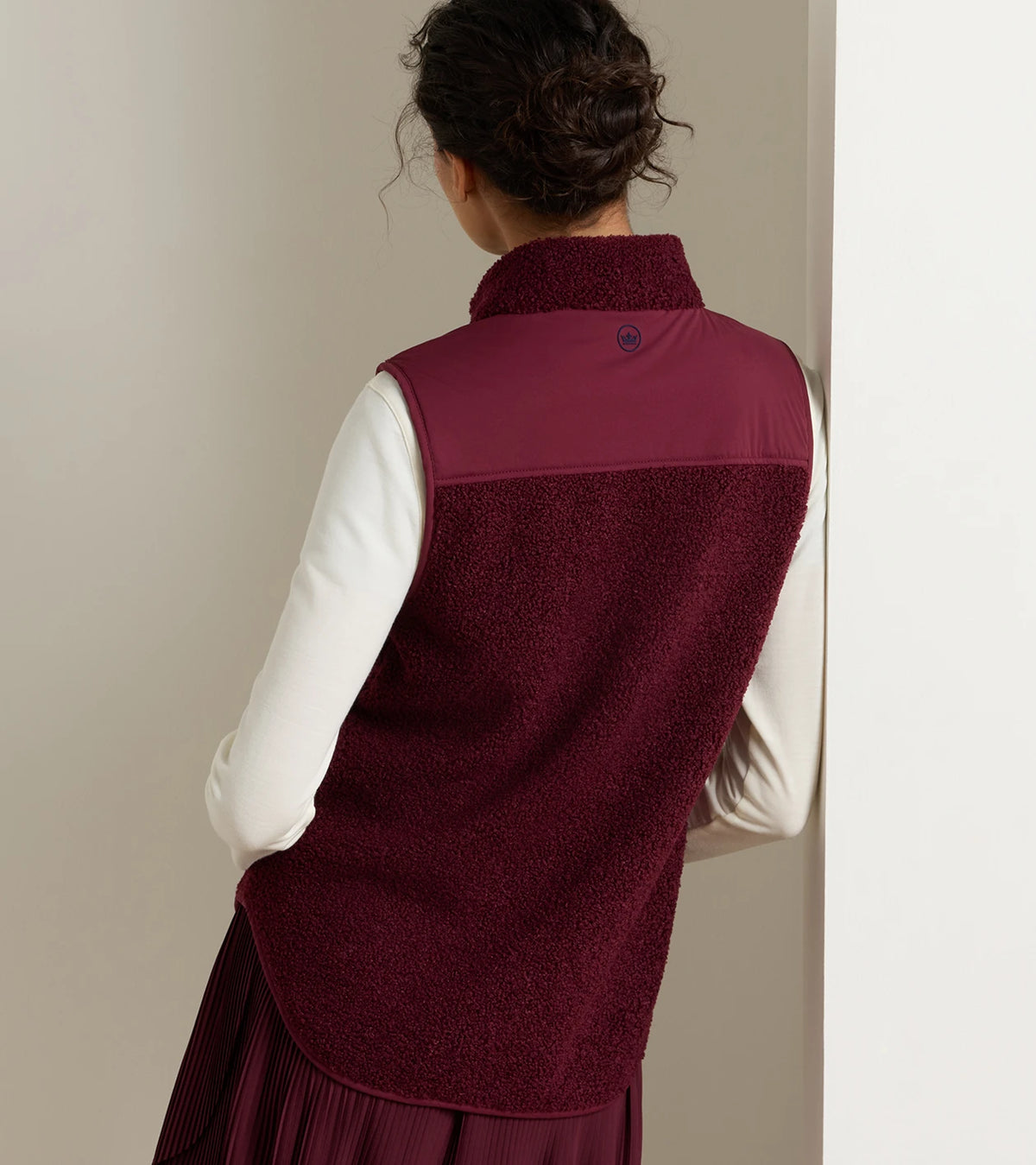 Tilly Bonded Sherpa Vest - Ox Blood