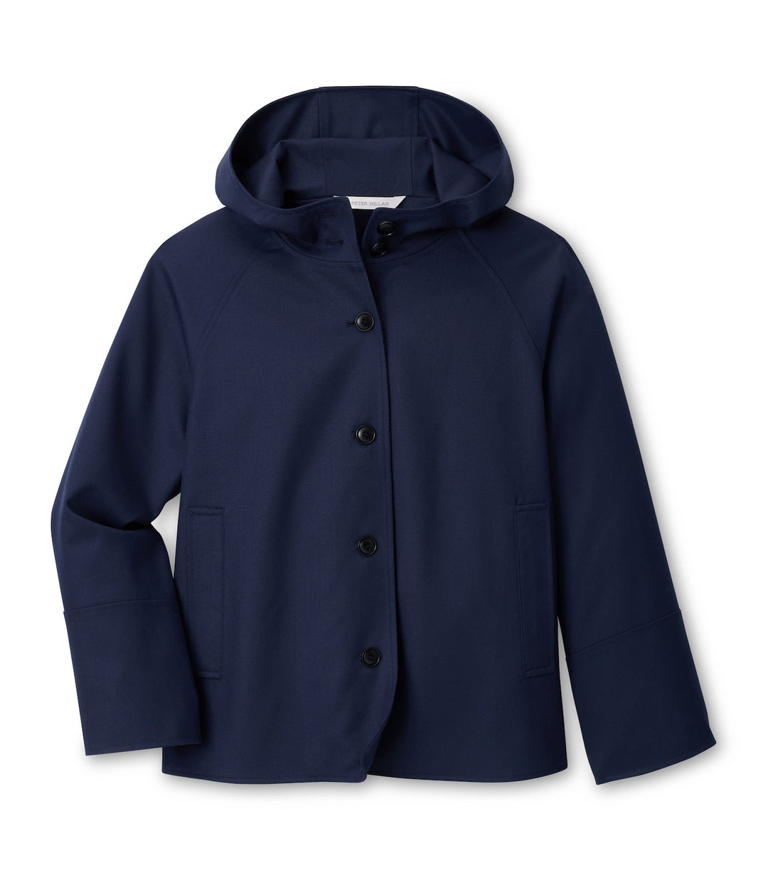 Brigitte Short Trench With Hood - Dark Navy