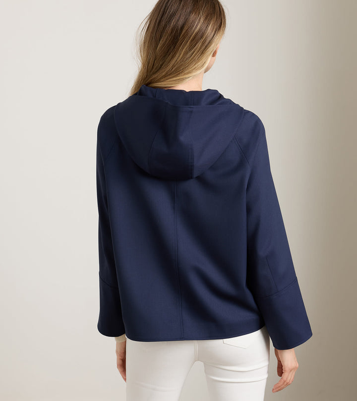 Brigitte Short Trench With Hood - Dark Navy