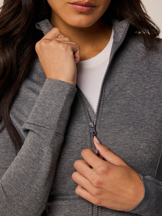 Sequoia Melange Full Zip - Smoke Heather