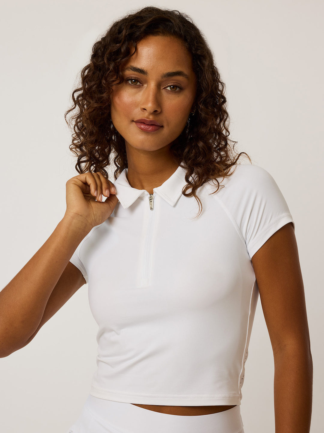Halley Quarter Zip Cropped Polo - Arctic
