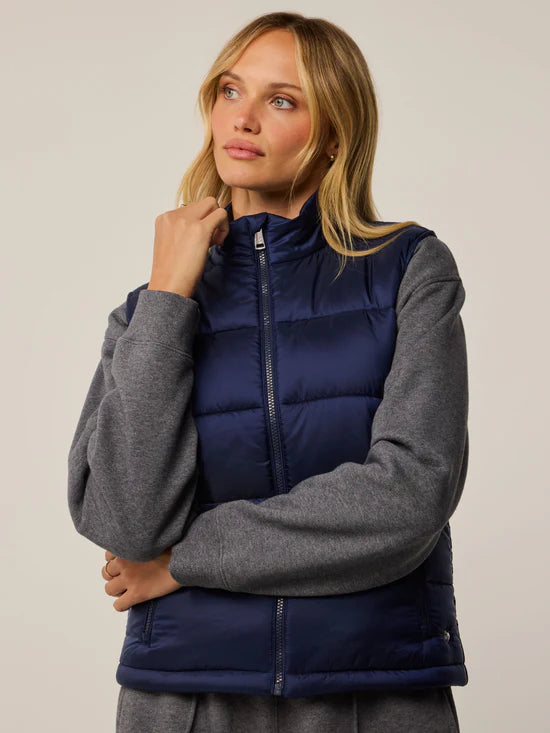 Aries Channel Quilted Vest - Maltese Blue