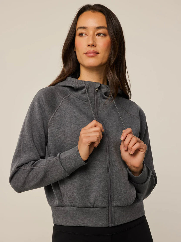 Melange Kristina Full Zip Hoodie - Smoke Heather