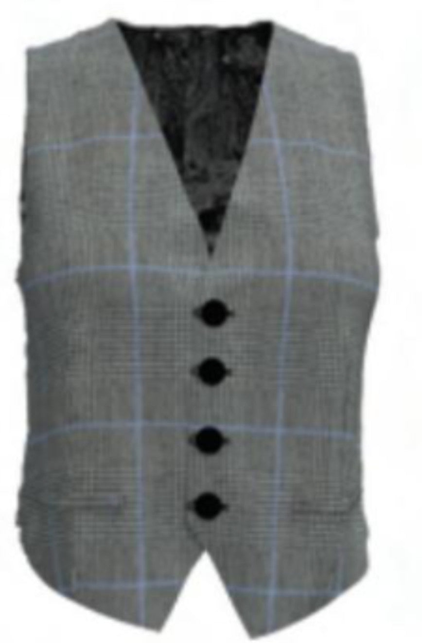 Glen Plaid Vest - Smoke Heather