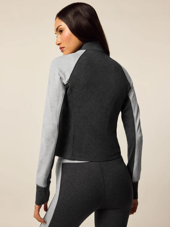 Rhinebeck Color Block Full Zip - Dark Grey Heather