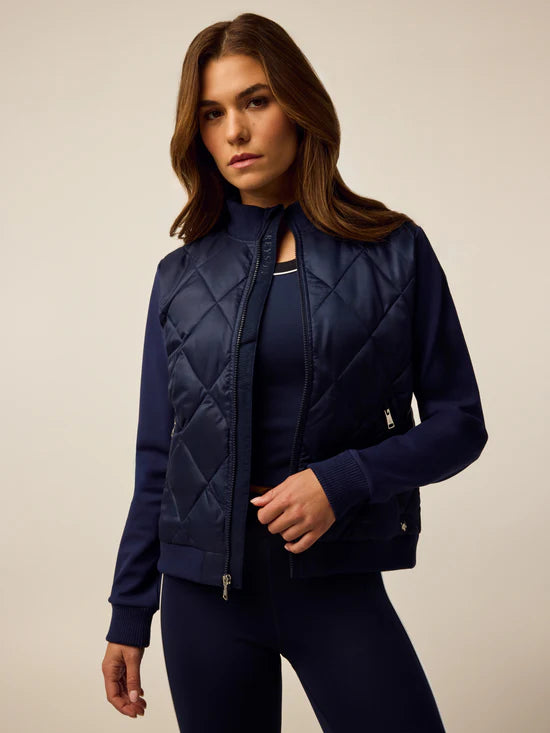 Aries Diamond Quilted Hybrid Jacket - Maltese Blue