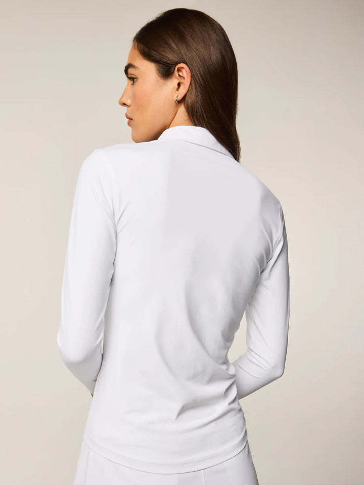 Scarlett Cuff Long Sleeve Polo - Arctic