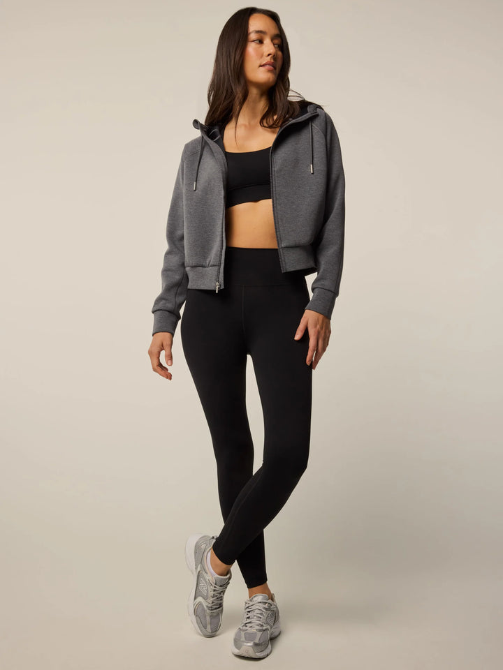 Melange Kristina Full Zip Hoodie - Smoke Heather
