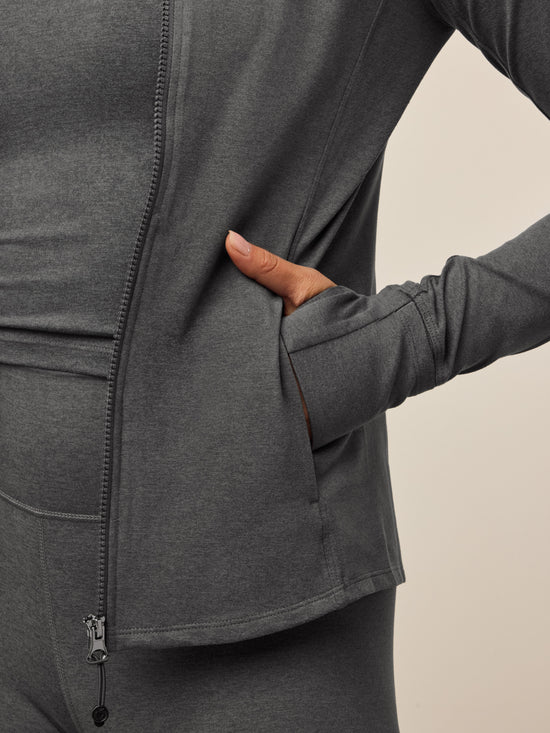 Rhinebeck Full Zip - Smoke Heather