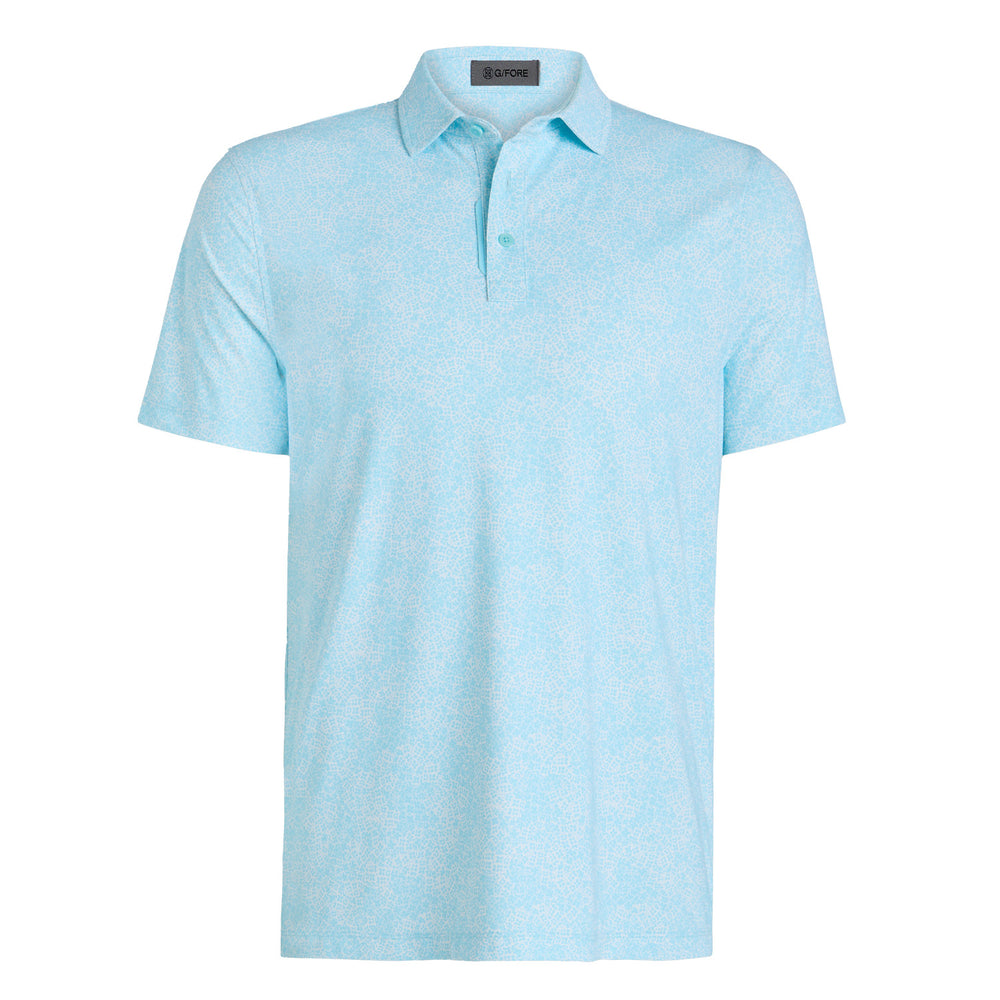 Hydrangea Print Tech Jersey Polo - Cenote