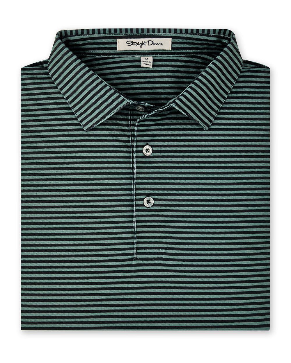 Del Mar Stripe Polo - Dark Forest
