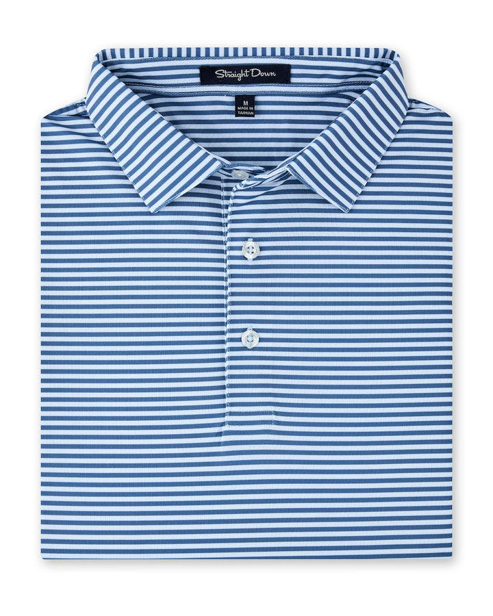 Del Mar Stripe Polo - Lake