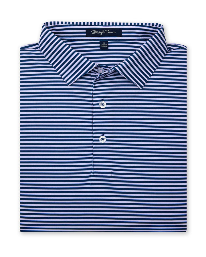 Del Mar Stripe Polo - New Indigo / Lilac