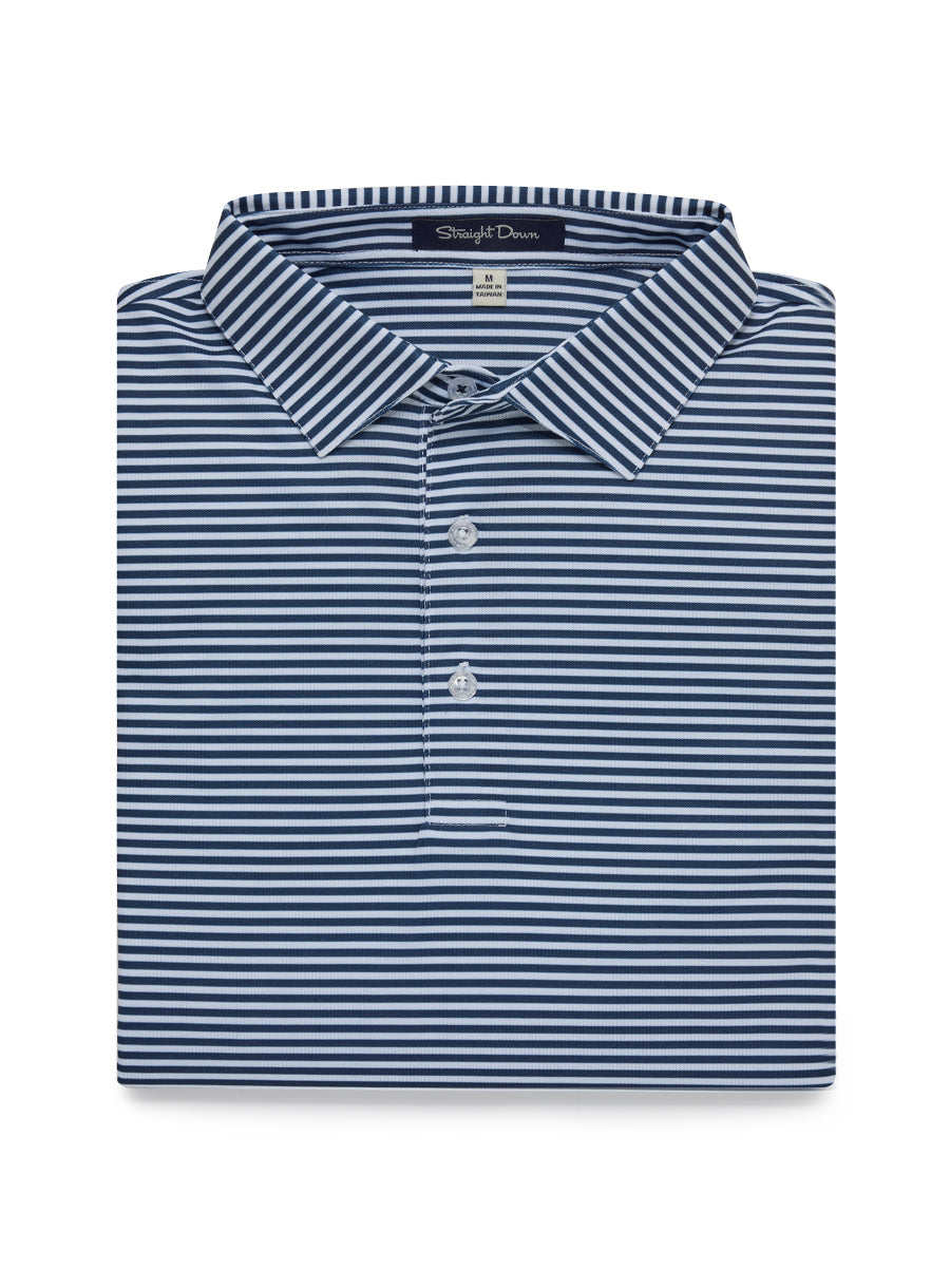 Del Mar Stripe Polo - New Indigo