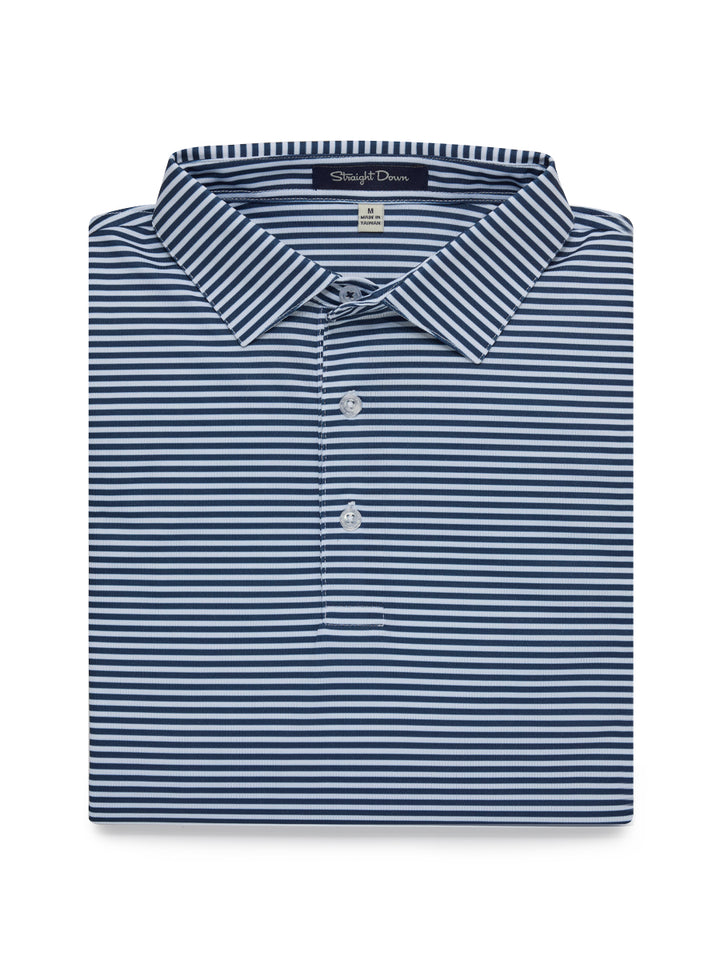 Del Mar Stripe Polo - New Indigo