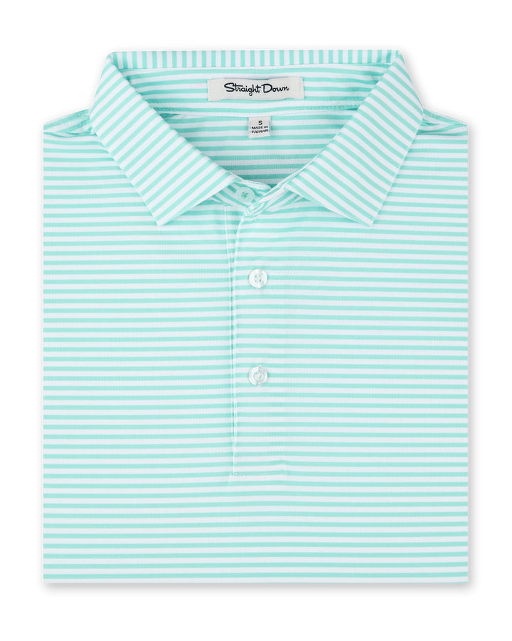 Del Mar Stripe Polo - Sea Glass