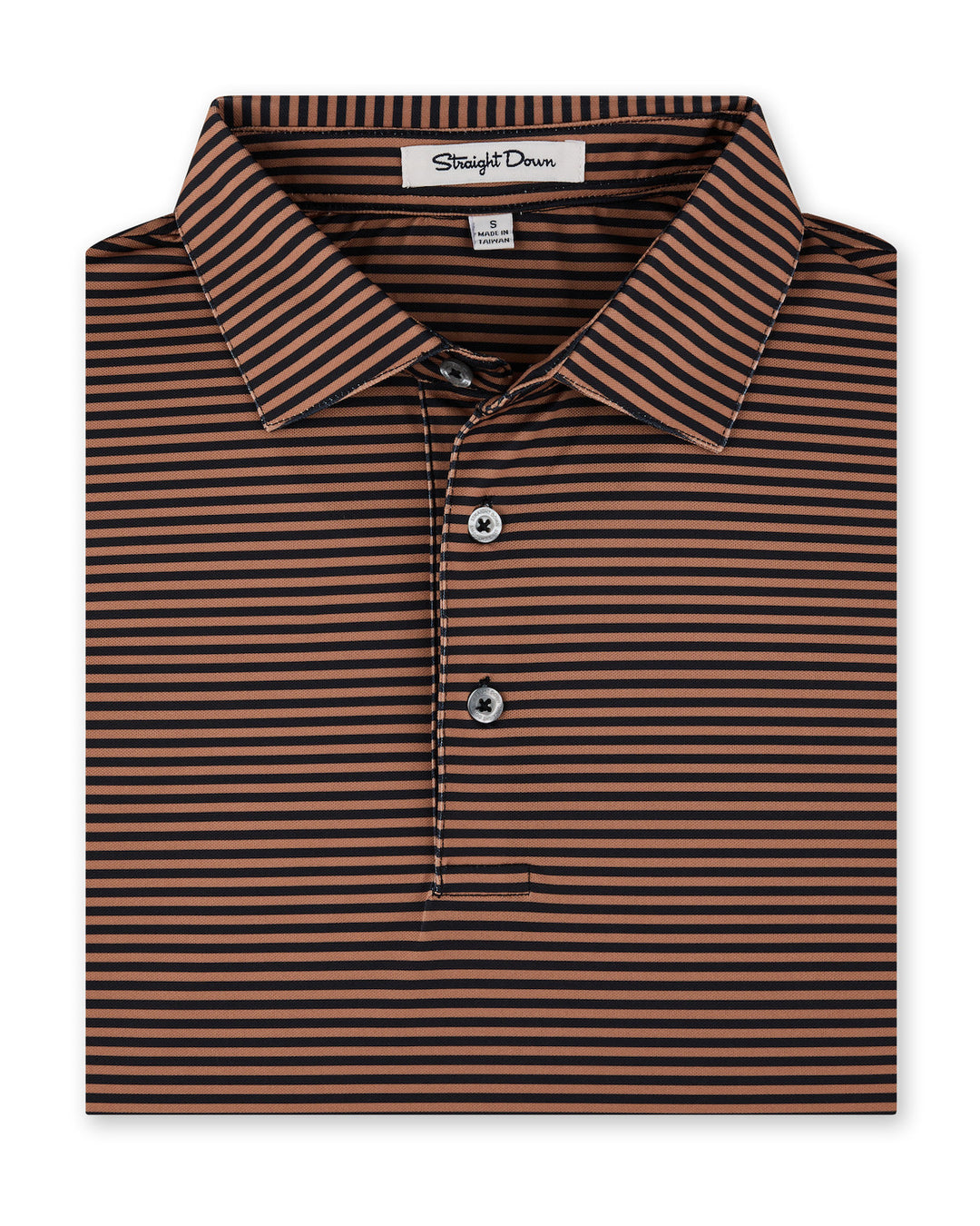 Del Mar Stripe Polo - Tobacco