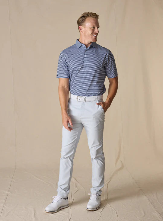Del Mar Stripe Polo - New Indigo