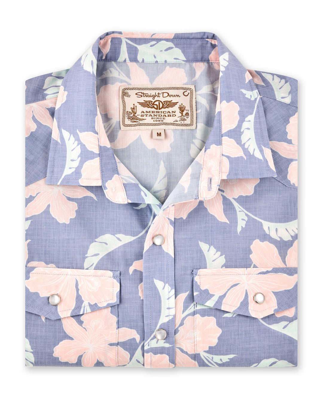 Monstera Orchid Woven Shirt - Blue Shade