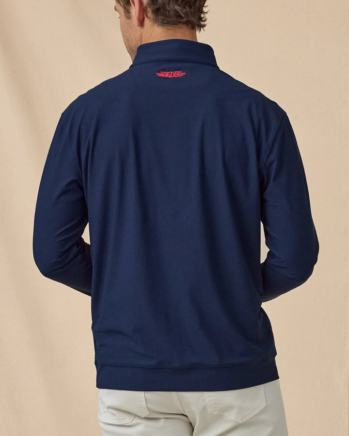 Bel Air Quarter Zip - New Indigo / Flag Red