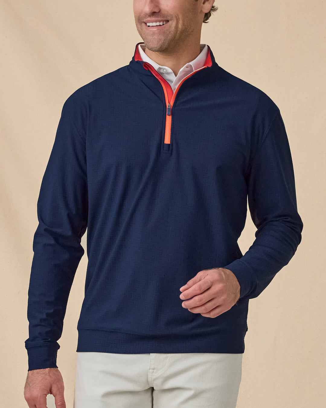 Bel Air Quarter Zip - New Indigo / Flag Red