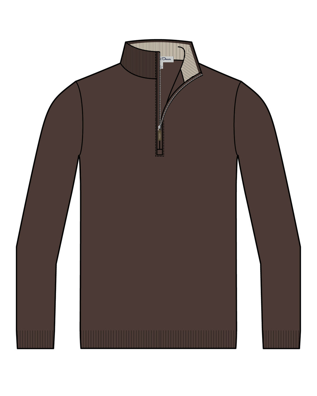 Player Quarter Zip Sweater - Bourbon