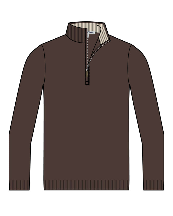 Player Quarter Zip Sweater - Bourbon