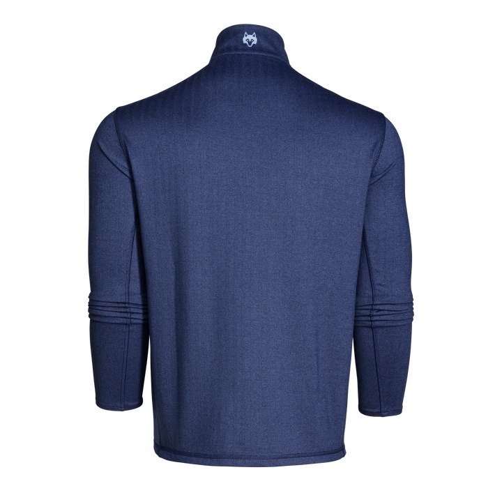 Herringbone Tate Quarter Zip - Navy Herringbone