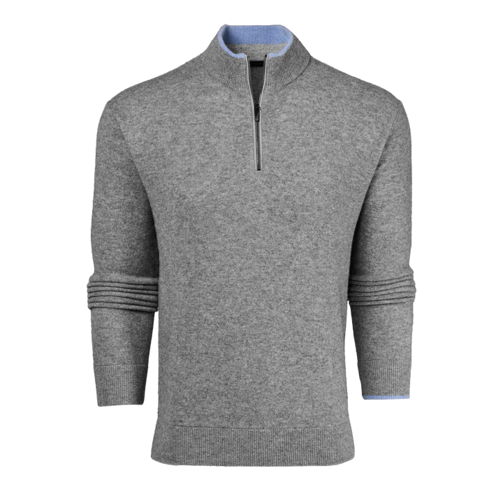 Sebonack 1/4 Zip Sweater - Light Grey Heather