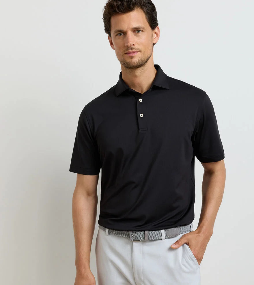 Solid Performance Jersey Polo - Black