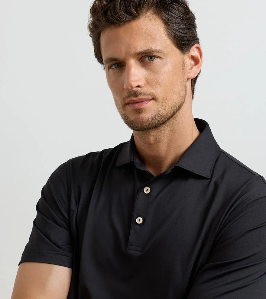 Solid Performance Jersey Polo - Black
