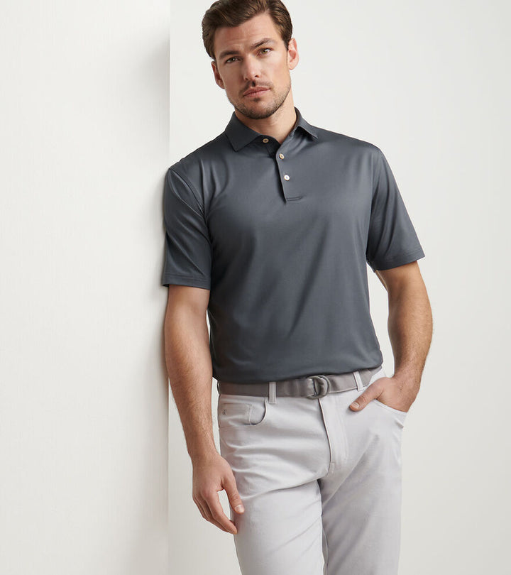 Solid Performance Jersey Polo - Iron