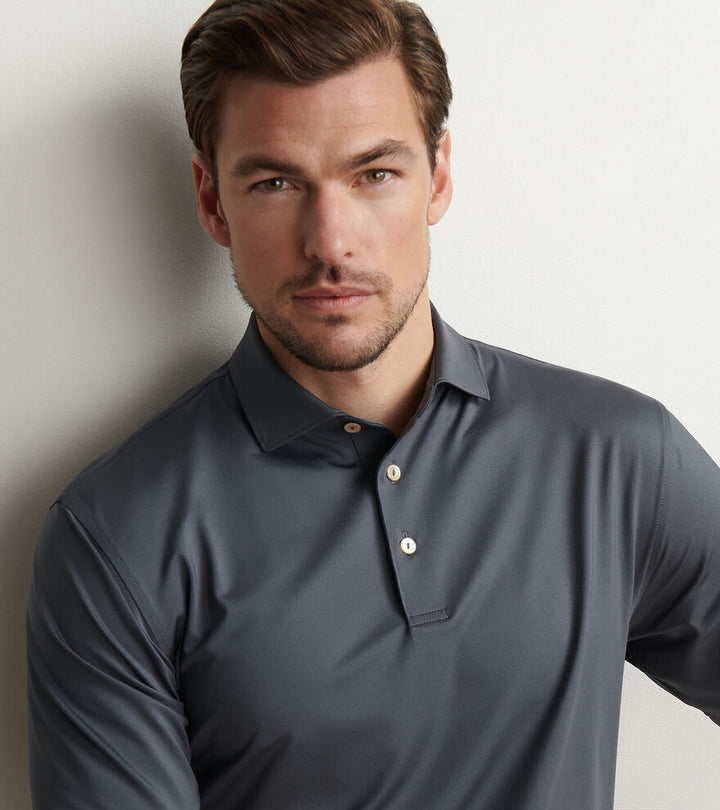 Solid Performance Jersey Polo - Iron