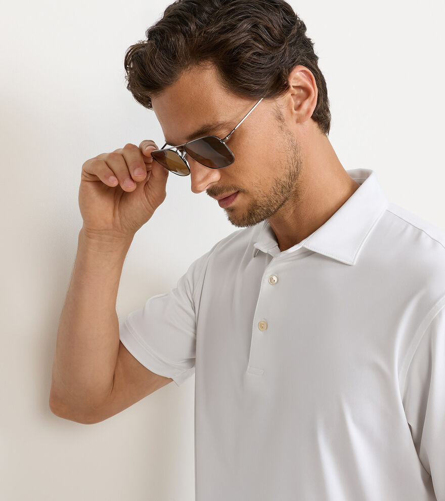 Solid Performance Jersey Polo - White