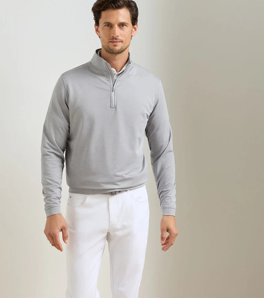 Perth Melange Performance Quarter-Zip - Gale Grey