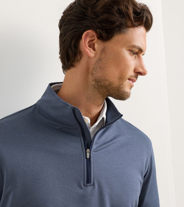 Perth Melange Performance Quarter-Zip - Navy