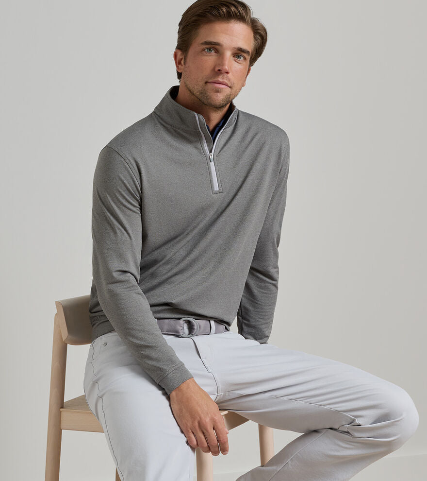 Perth Melange Performance Quarter-Zip - Smoke