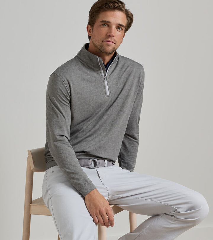 Perth Melange Performance Quarter-Zip - Smoke