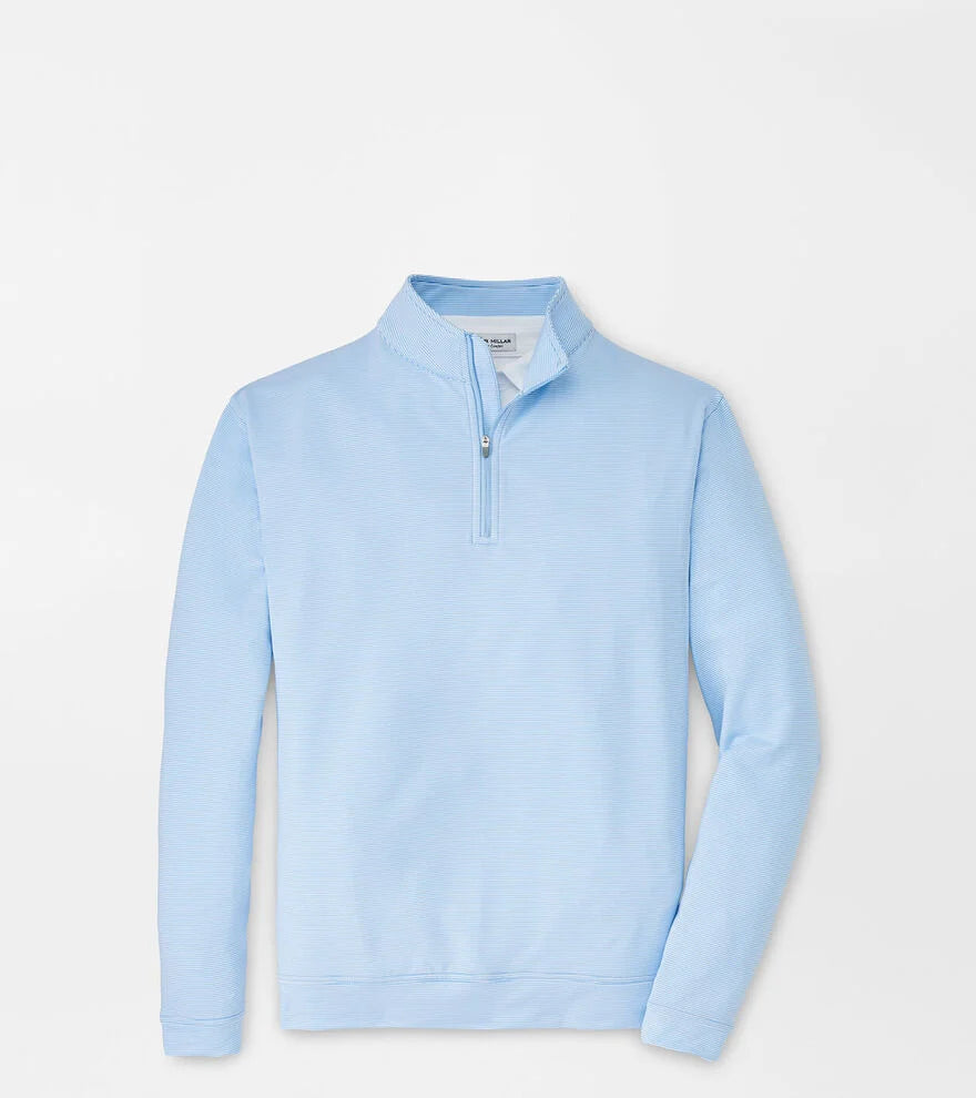 Perth Sugar Stripe Performance Quarter-Zip - Cottage Blue / White