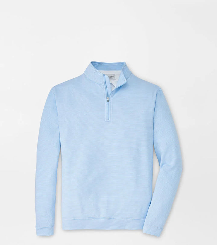 Perth Sugar Stripe Performance Quarter-Zip - Cottage Blue / White