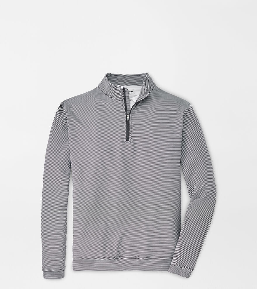 Perth Sugar Stripe Performance Quarter-Zip - Iron/White