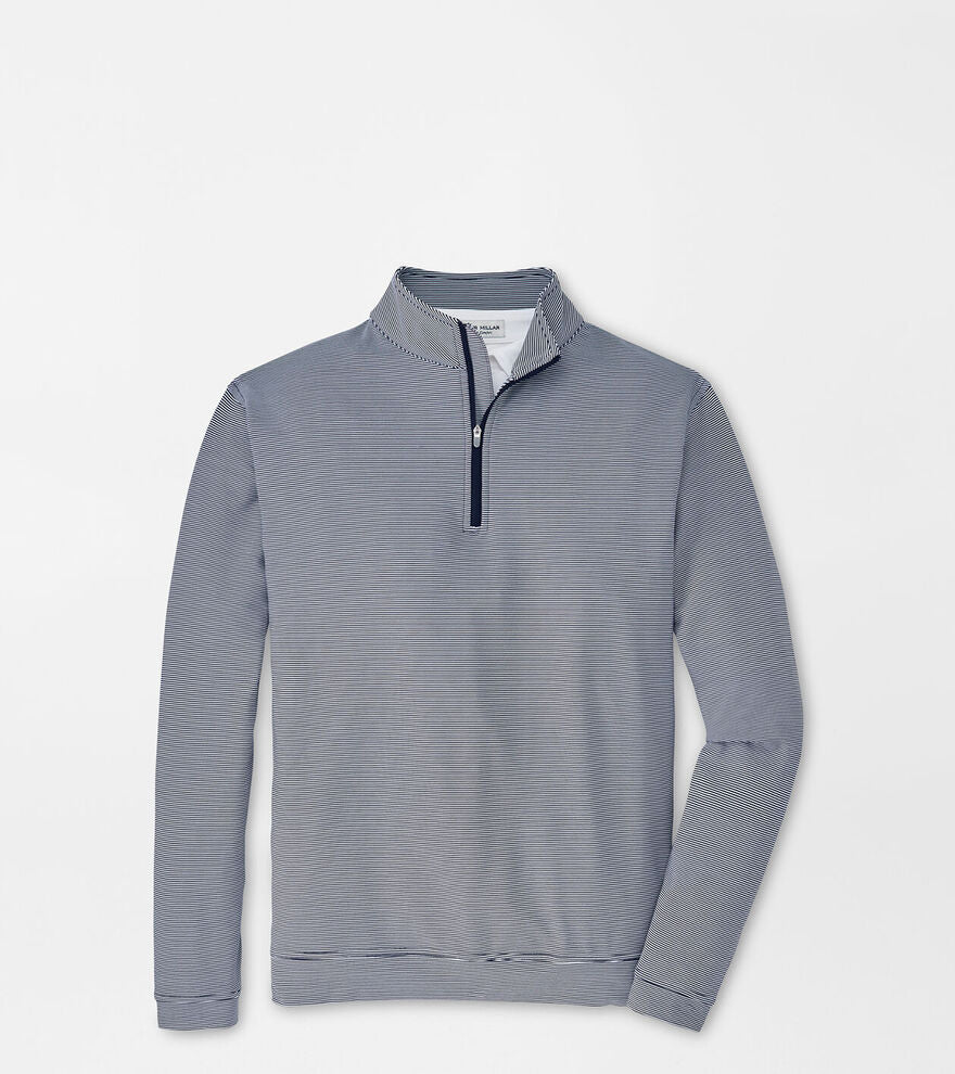 Perth Sugar Stripe Performance Quarter-Zip - Navy/White