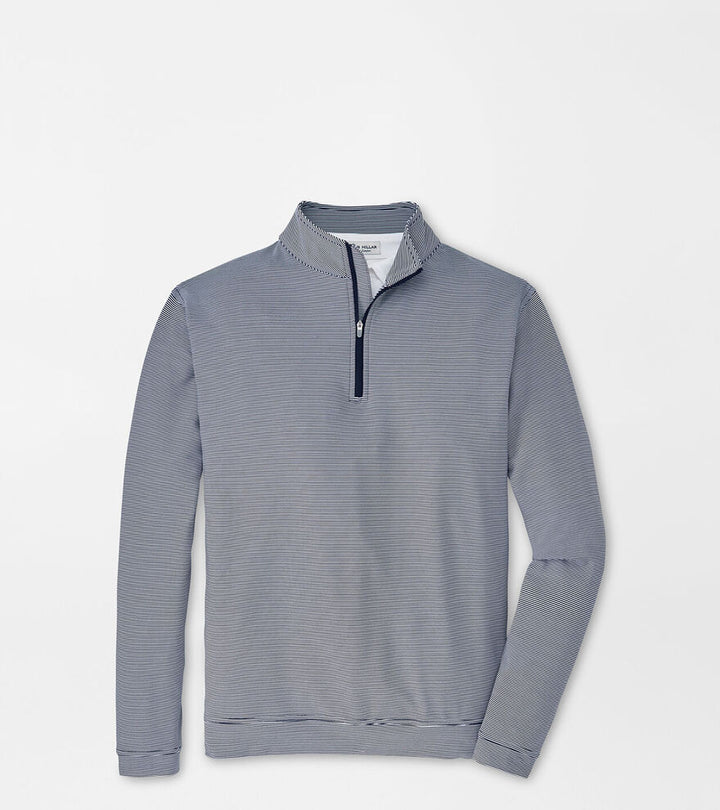Perth Sugar Stripe Performance Quarter-Zip - Navy/White